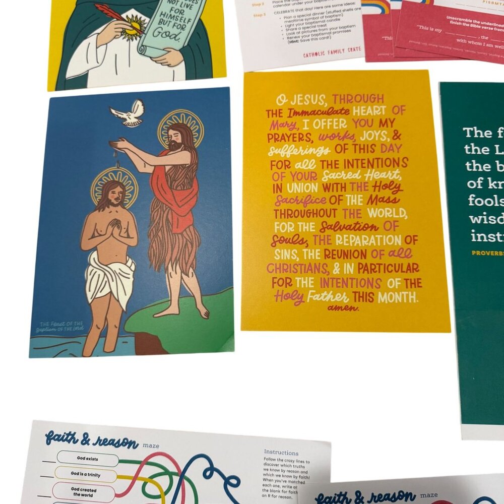 Catholic Family Crate January Baptism Subscription Box Thomas Aquinas Stickers - Picture 5 of 9